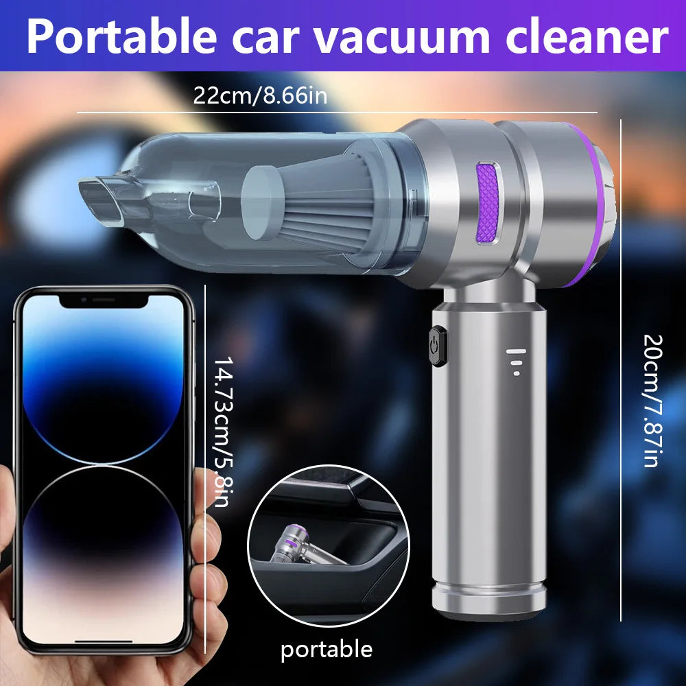 Cordless Brushless 3-In-1 Blower & Vacuum: High-Power Car Air Inflator with Dust Cleaning for Home/Auto Use
