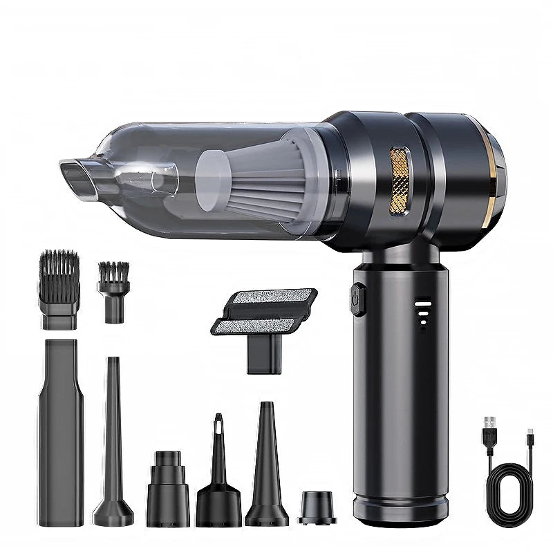 Cordless Brushless 3-In-1 Blower & Vacuum: High-Power Car Air Inflator with Dust Cleaning for Home/Auto Use